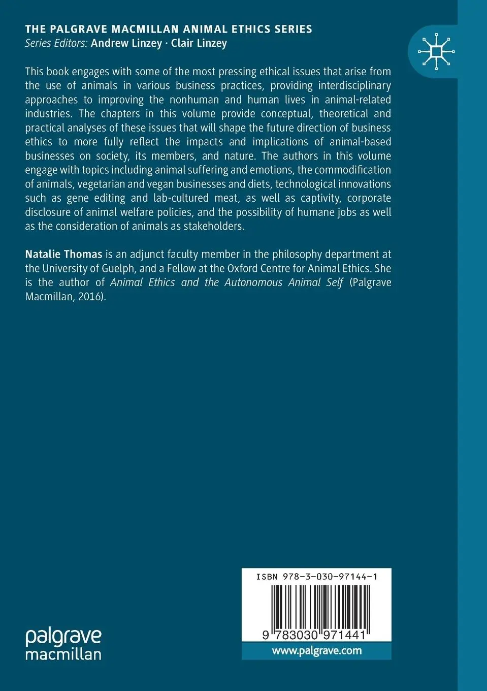 Rückseite: 9783030971441 | Animals and Business Ethics | Natalie Thomas | Taschenbuch | xxi