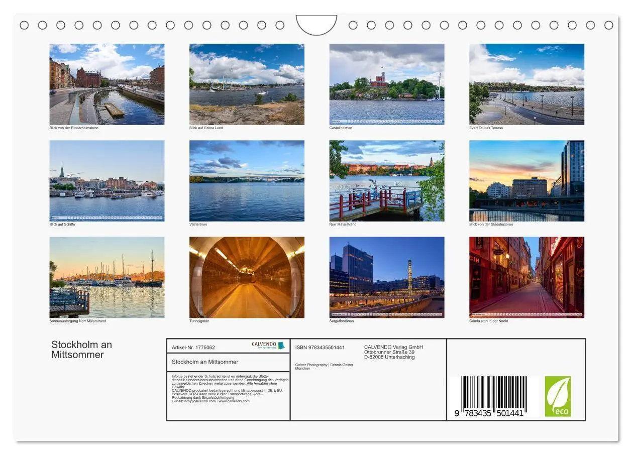 Bild: 9783435501441 | Stockholm an Mittsommer (Wandkalender 2025 DIN A4 quer), CALVENDO...