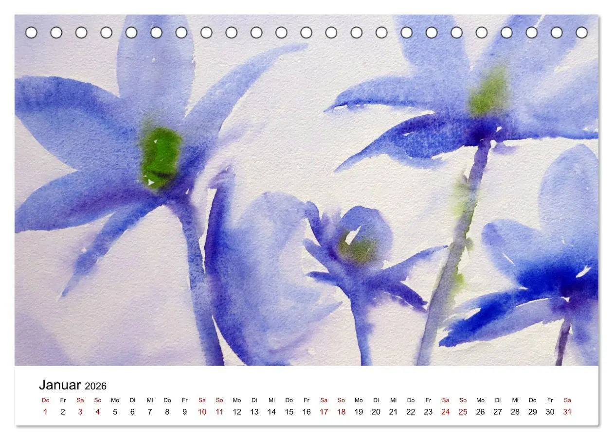 Bild: 9783457761441 | Blütenduft Aquarelle (Tischkalender 2026 DIN A5 quer), CALVENDO...
