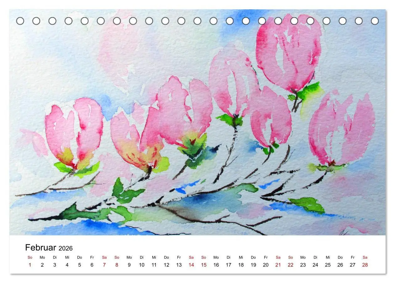 Bild: 9783457761441 | Blütenduft Aquarelle (Tischkalender 2026 DIN A5 quer), CALVENDO...