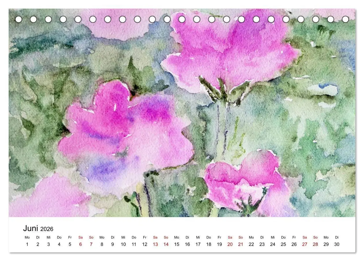 Bild: 9783457761441 | Blütenduft Aquarelle (Tischkalender 2026 DIN A5 quer), CALVENDO...