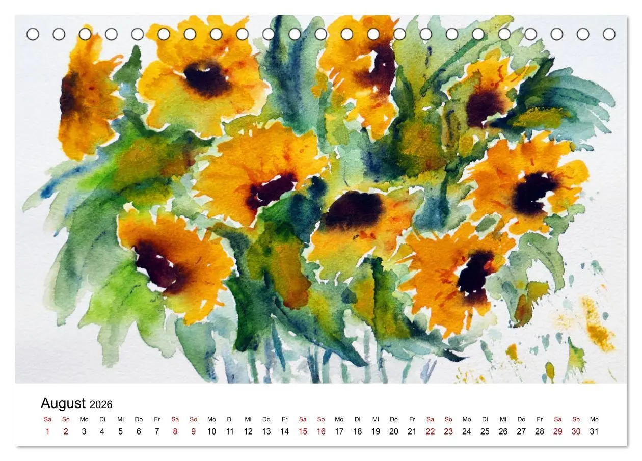 Bild: 9783457761441 | Blütenduft Aquarelle (Tischkalender 2026 DIN A5 quer), CALVENDO...