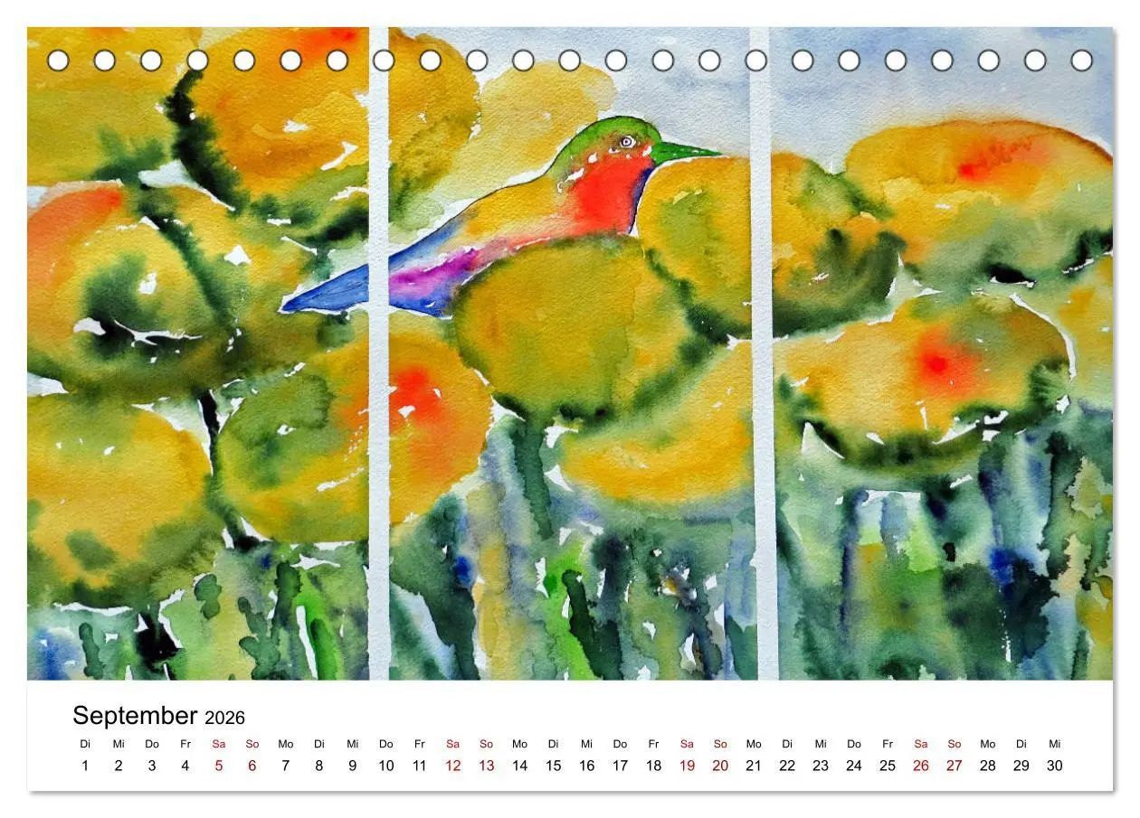 Bild: 9783457761441 | Blütenduft Aquarelle (Tischkalender 2026 DIN A5 quer), CALVENDO...