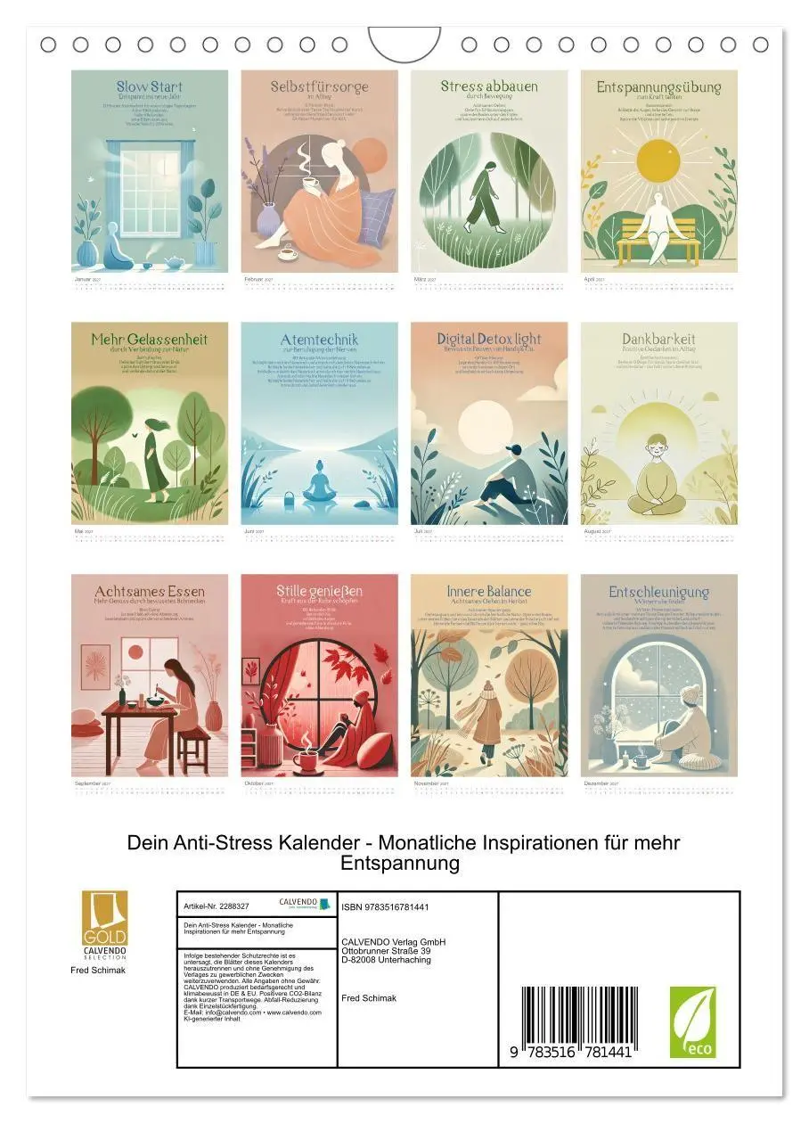 Bild: 9783516781441 | Dein Anti-Stress Kalender - Monatliche Inspirationen für mehr...