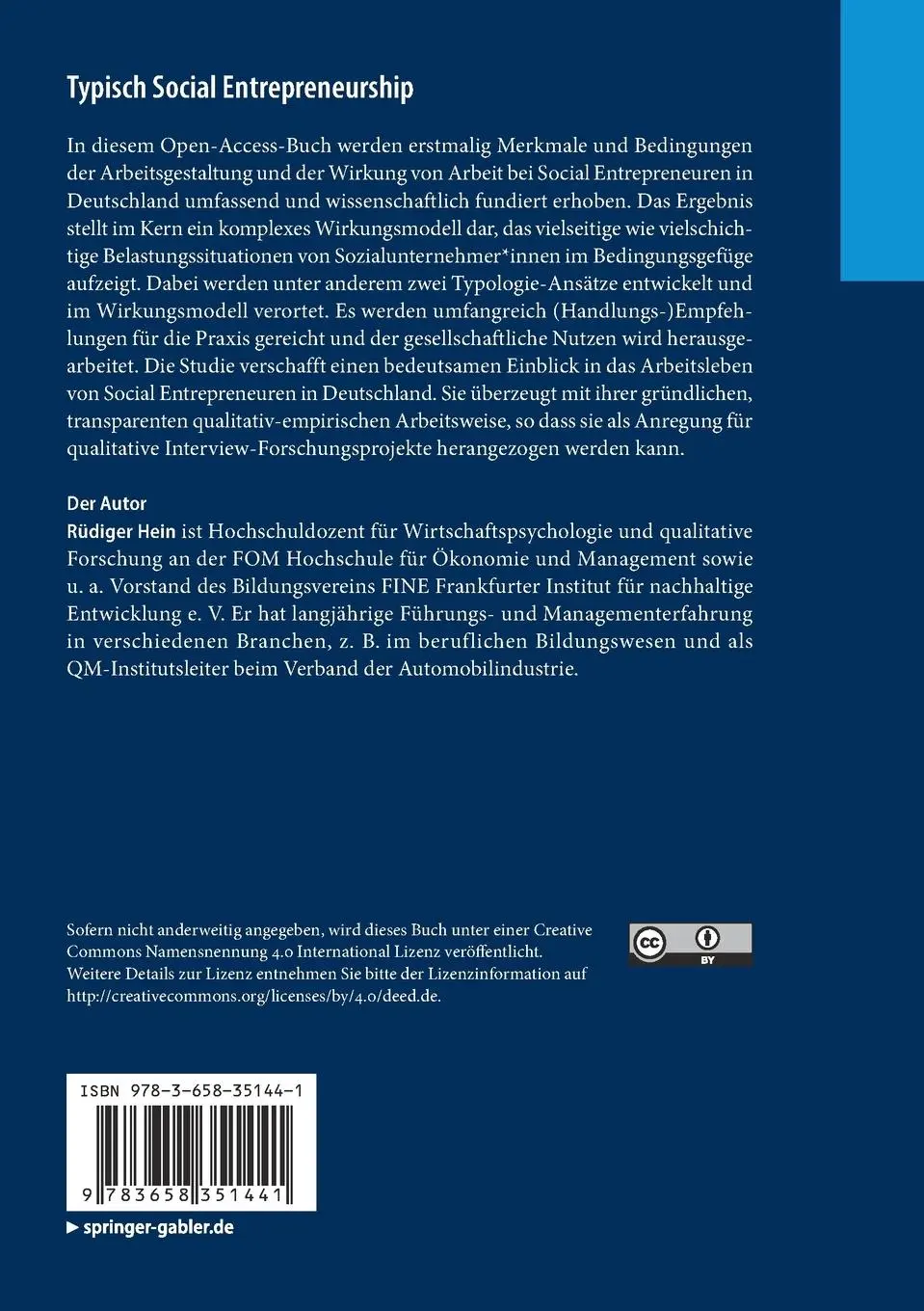 Rückseite: 9783658351441 | Typisch Social Entrepreneurship | Rüdiger Hein | Taschenbuch | xxvii