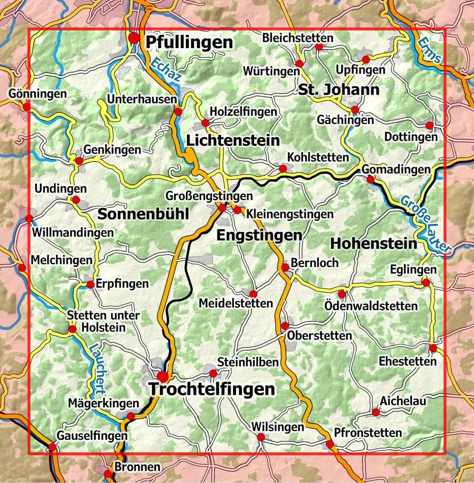 Bild: 9783960991441 | Lichtenstein - Trochtelfingen | NaturNavi | (Land-)Karte | 1 S. | 2022