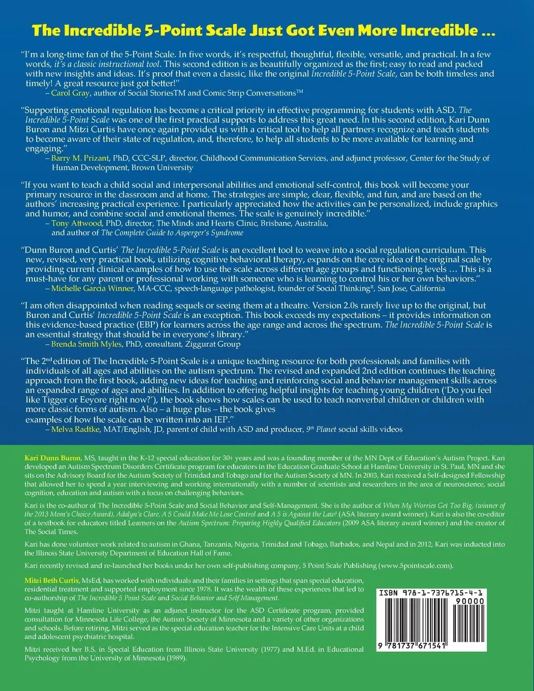 Rückseite: 9781737671541 | The Incredible 5-Point Scale | Kari Dunn Buron (u. a.) | Taschenbuch