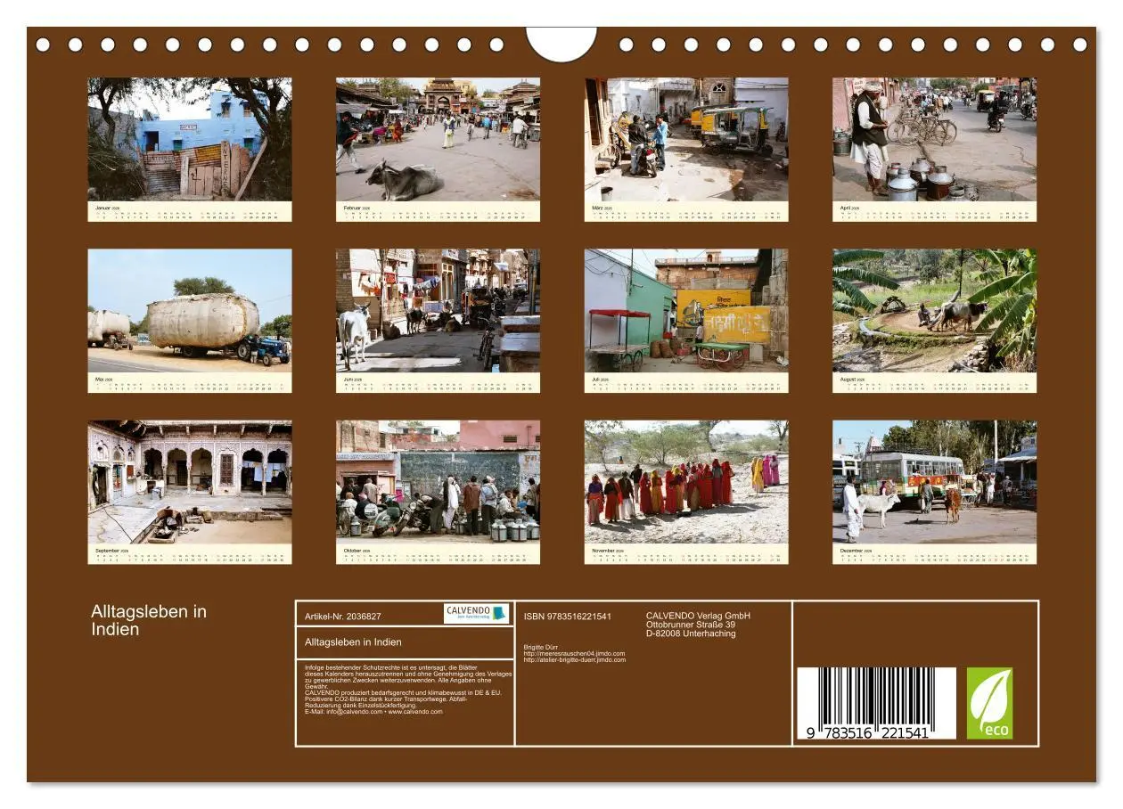 Bild: 9783516221541 | Alltagsleben in Indien (Wandkalender 2026 DIN A4 quer), CALVENDO...