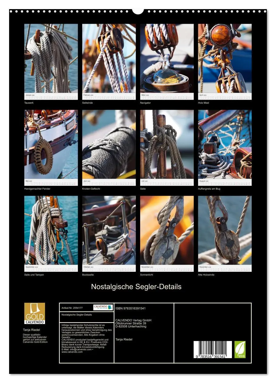 Bild: 9783516391541 | Nostalgische Segler-Details (hochwertiger Premium Wandkalender 2026...