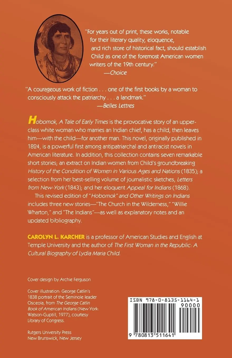 Rückseite: 9780813511641 | Hobomok and Other Writings on Indians | Carolyn L Karcher | Buch