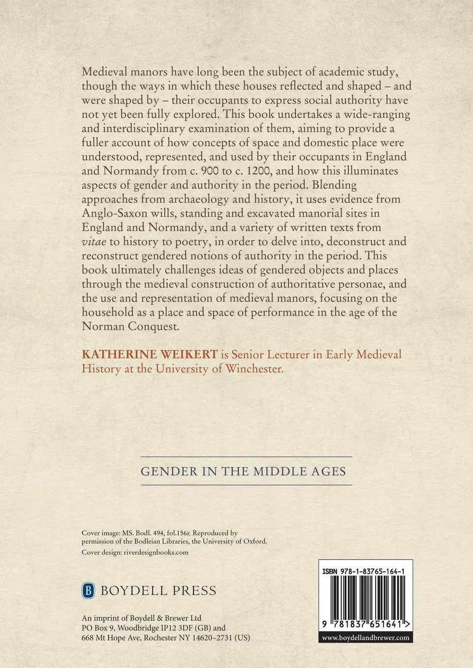 Rückseite: 9781837651641 | Authority, Gender and Space in the Anglo-Norman World, 900-1200 | Buch