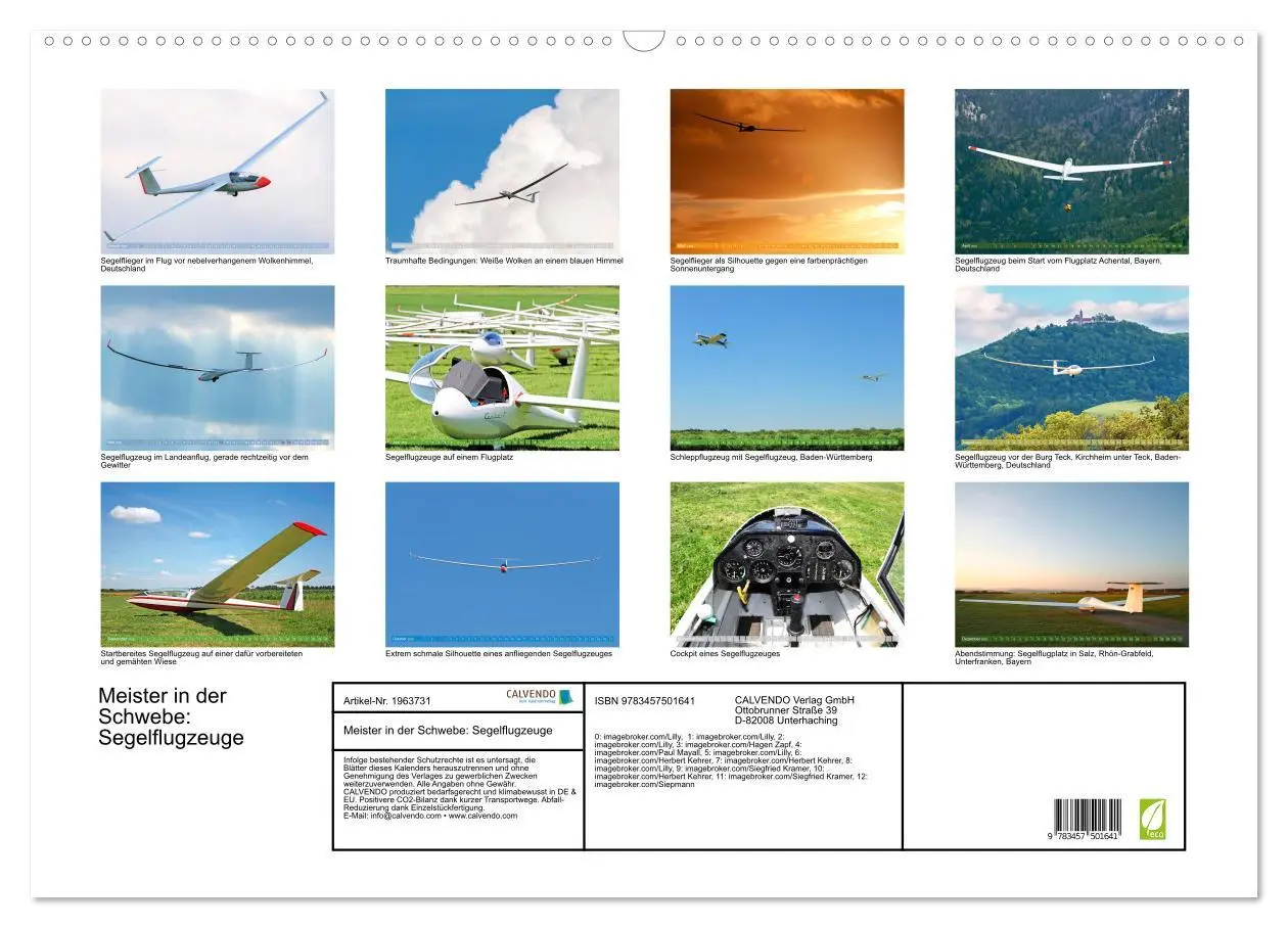 Bild: 9783457501641 | Meister in der Schwebe: Segelflugzeuge (Wandkalender 2026 DIN A2...