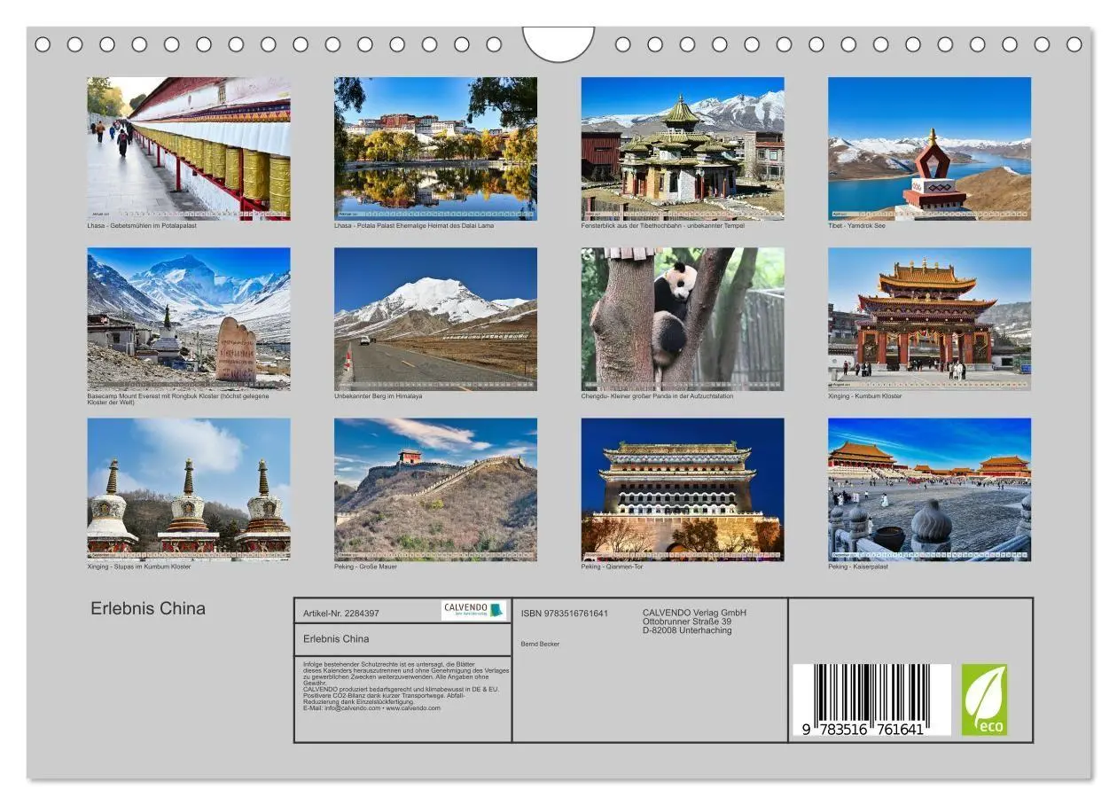 Bild: 9783516761641 | Erlebnis China (Wandkalender 2027 DIN A4 quer), CALVENDO...