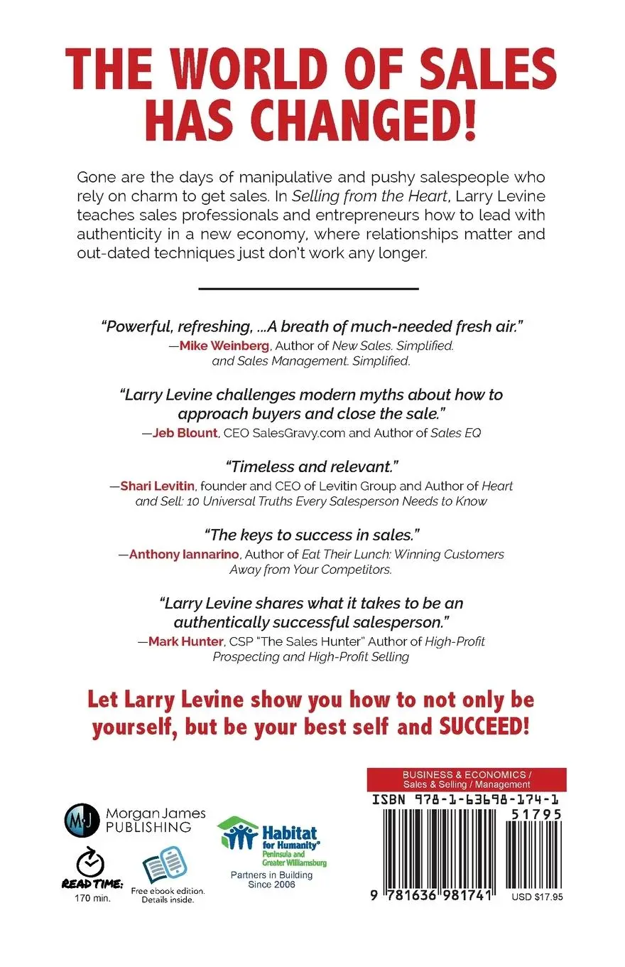 Rückseite: 9781636981741 | Selling from the Heart | How Your Authentic Self Sells You | Levine