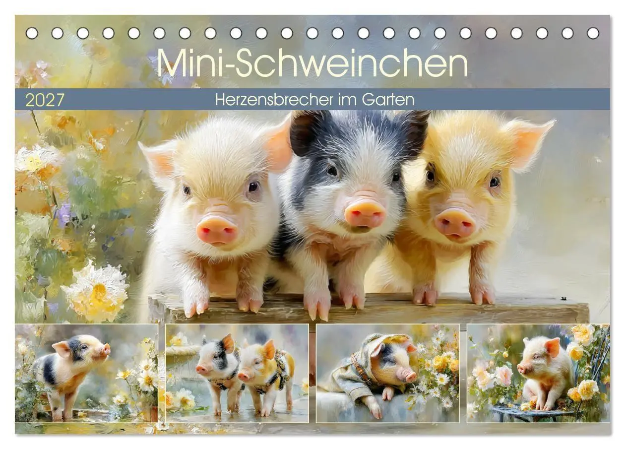 Cover: 9783516821741 | Mini-Schweinchen. Herzensbrecher im Garten (Tischkalender 2027 DIN...