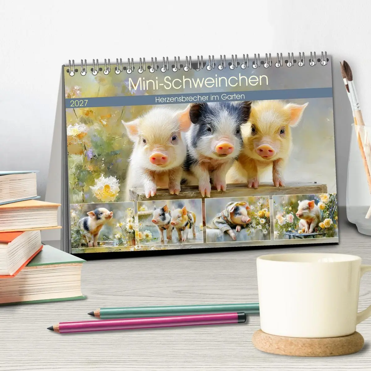 Bild: 9783516821741 | Mini-Schweinchen. Herzensbrecher im Garten (Tischkalender 2027 DIN...