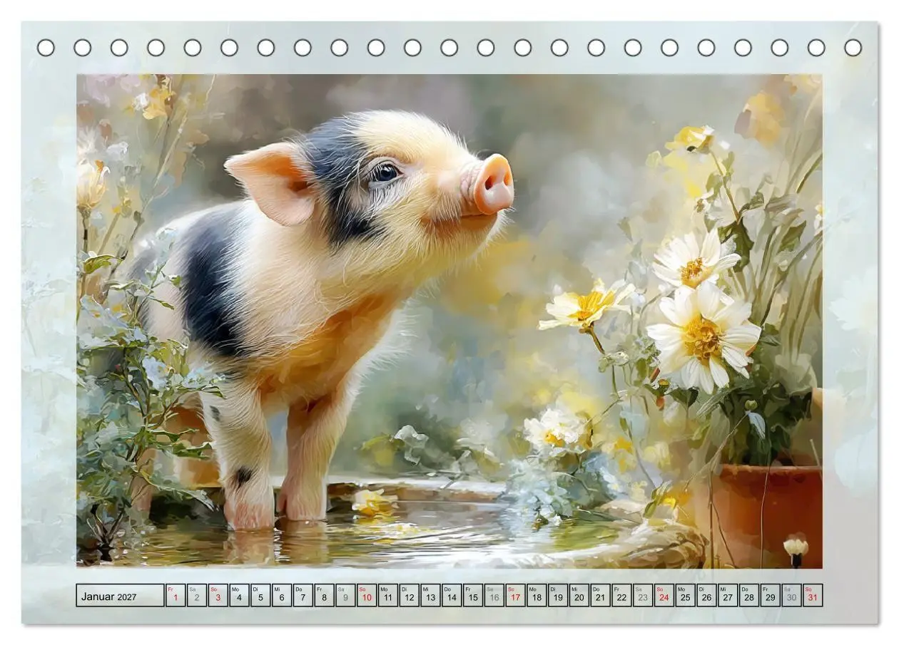 Bild: 9783516821741 | Mini-Schweinchen. Herzensbrecher im Garten (Tischkalender 2027 DIN...