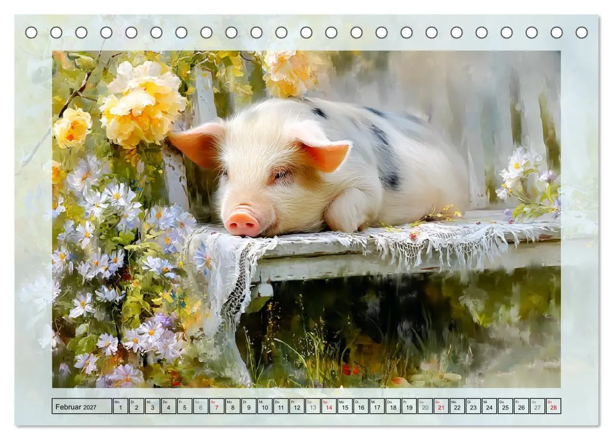 Bild: 9783516821741 | Mini-Schweinchen. Herzensbrecher im Garten (Tischkalender 2027 DIN...