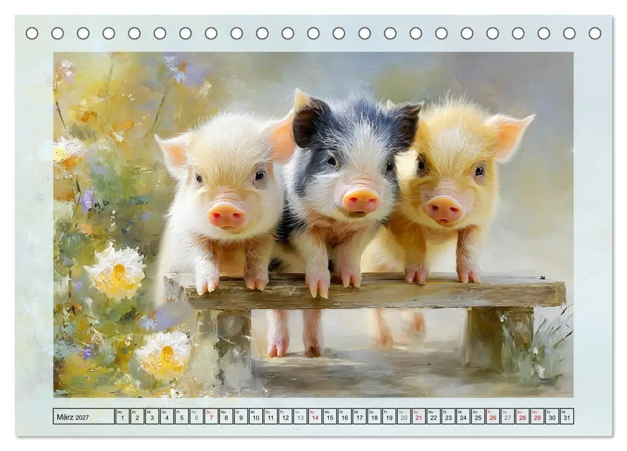 Bild: 9783516821741 | Mini-Schweinchen. Herzensbrecher im Garten (Tischkalender 2027 DIN...