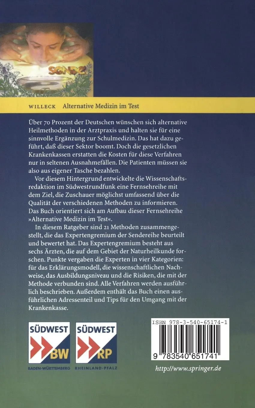 Rückseite: 9783540651741 | Alternative Medizin im Test | Karin Willeck | Taschenbuch | viii