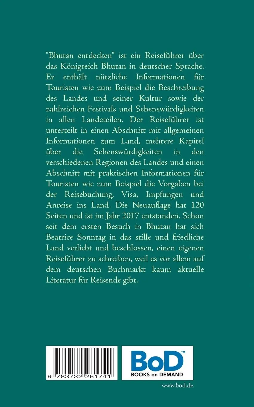 Rückseite: 9783732261741 | Bhutan entdecken | Reiseführer durch das Land des Glücks | Sonntag