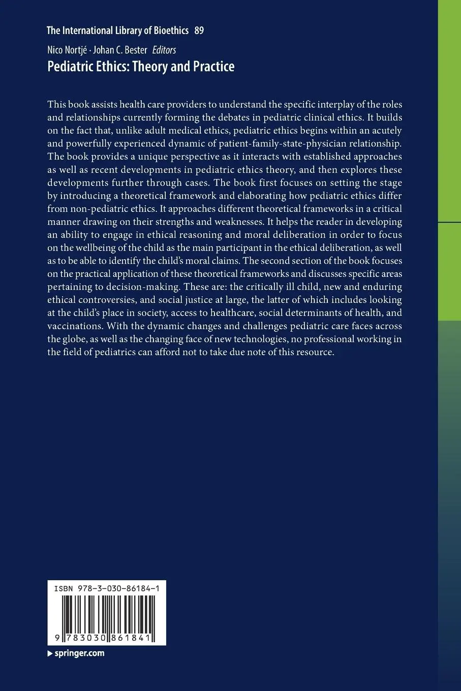 Rückseite: 9783030861841 | Pediatric Ethics: Theory and Practice | Johan C. Bester (u. a.) | Buch