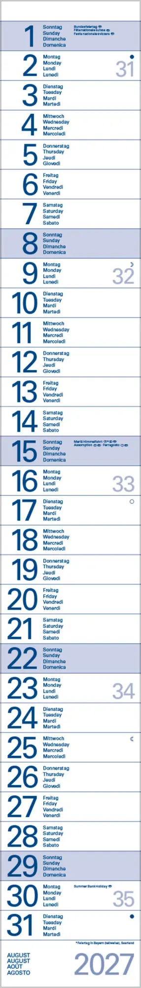 Bild: 9783819301841 | Streifentimer 2027 | Verlag Korsch | Kalender | Spiralbindung | 12 S.