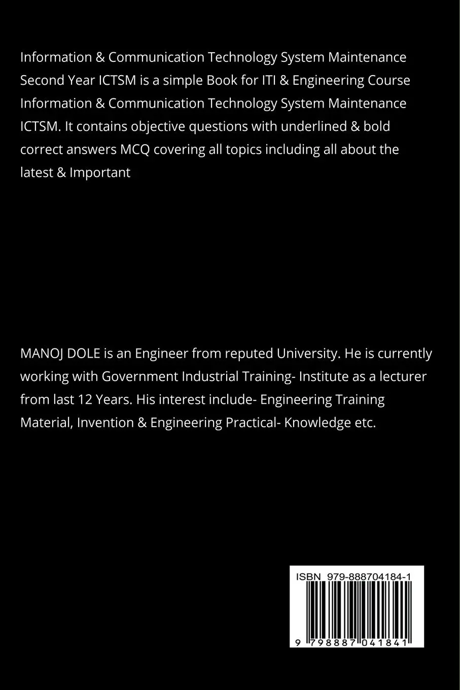 Rückseite: 9798887041841 | Information &amp; Communication Technology System Maintenance Second...