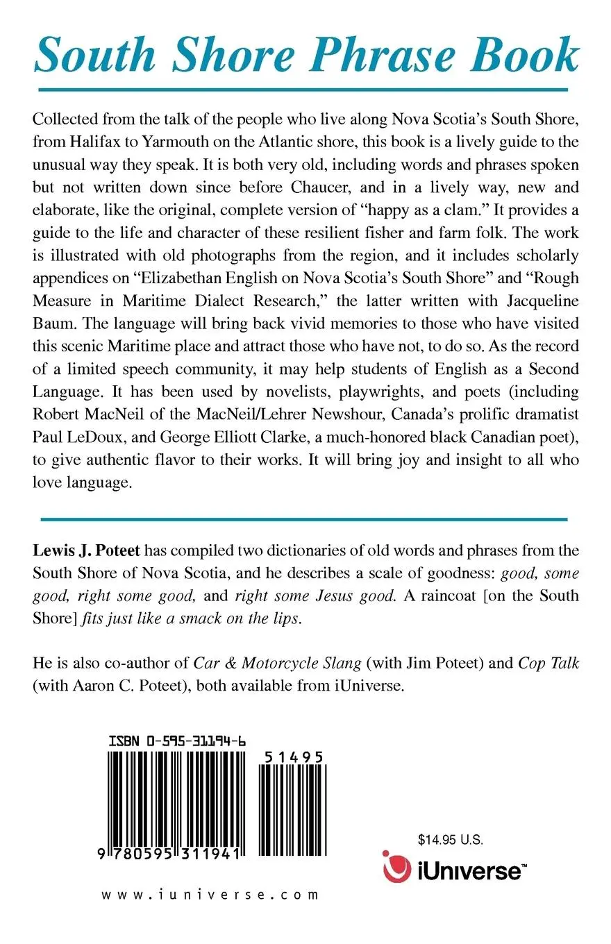 Rückseite: 9780595311941 | South Shore Phrase Book | Lewis J. Poteet | Taschenbuch | Englisch