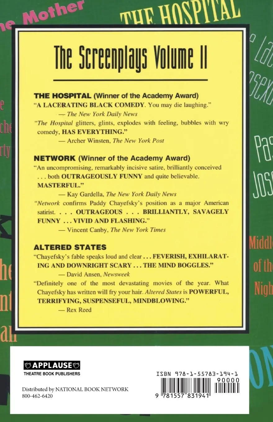Rückseite: 9781557831941 | The Collected Works of Paddy Chayefsky | The Screenplays | Chayefsky