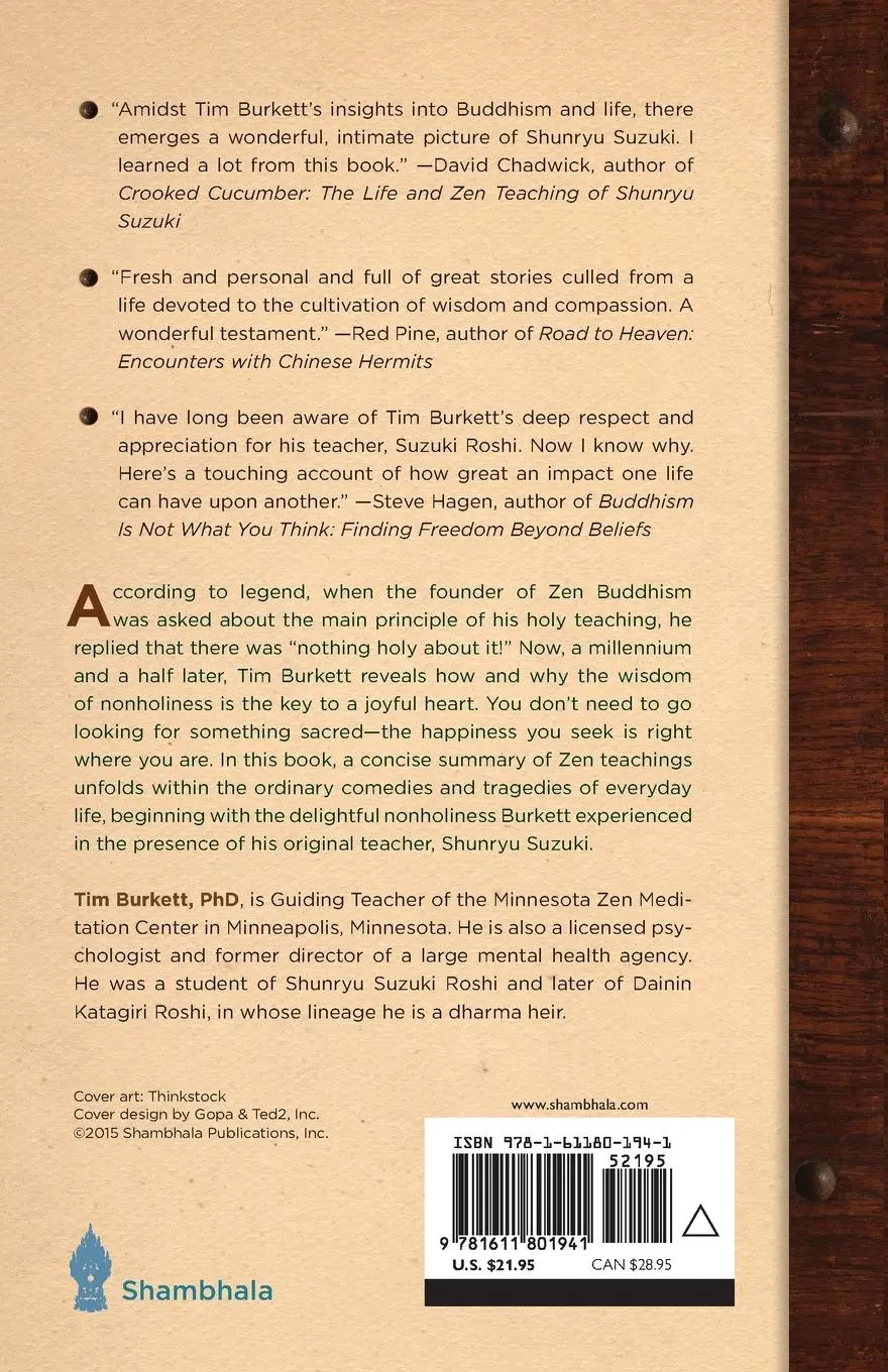Rückseite: 9781611801941 | Nothing Holy about It | The Zen of Being Just Who You Are | Burkett