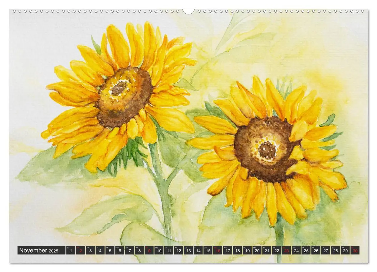 Bild: 9783435311941 | Blumenbilder in Aquarell (Wandkalender 2025 DIN A2 quer), CALVENDO...