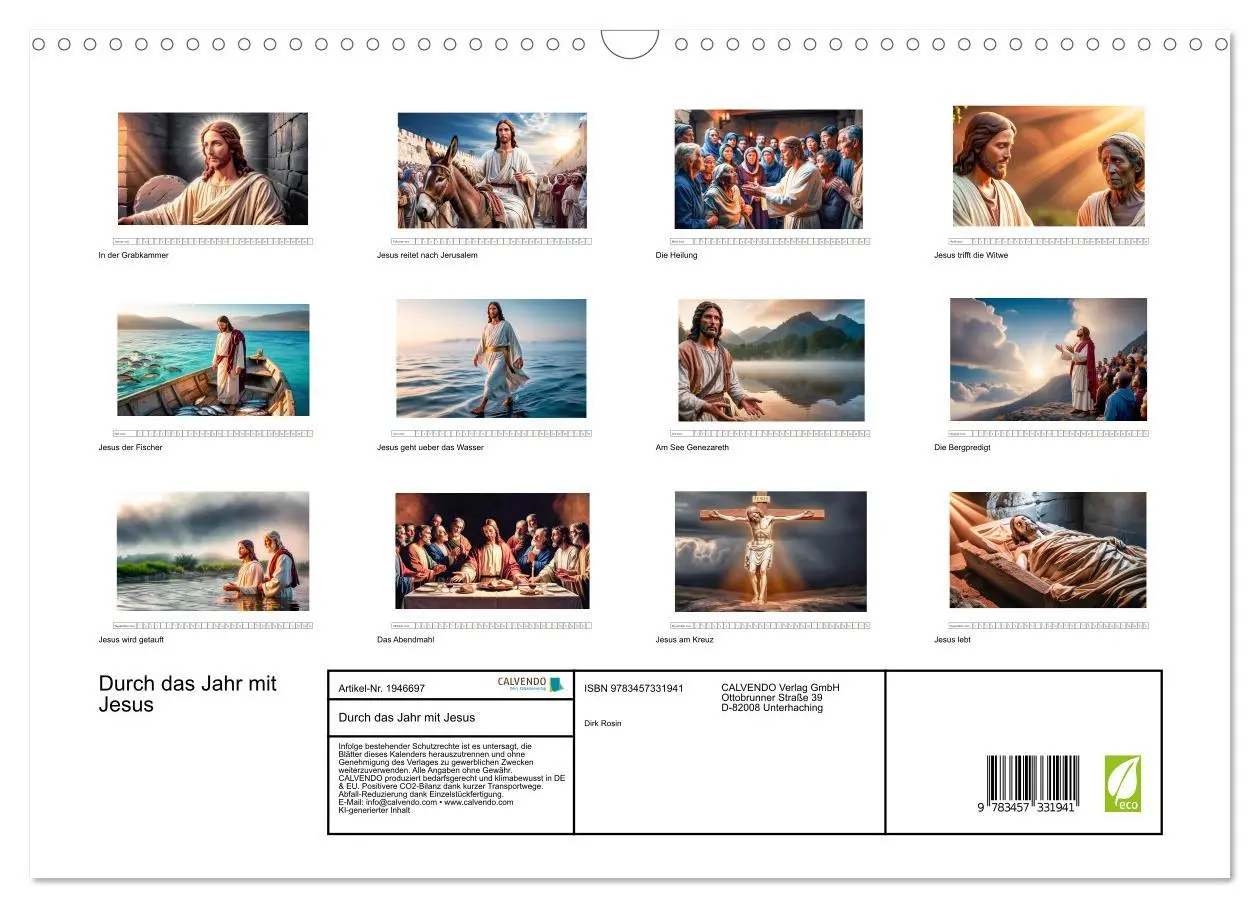 Bild: 9783457331941 | Durch das Jahr mit Jesus (Wandkalender 2026 DIN A3 quer), CALVENDO...