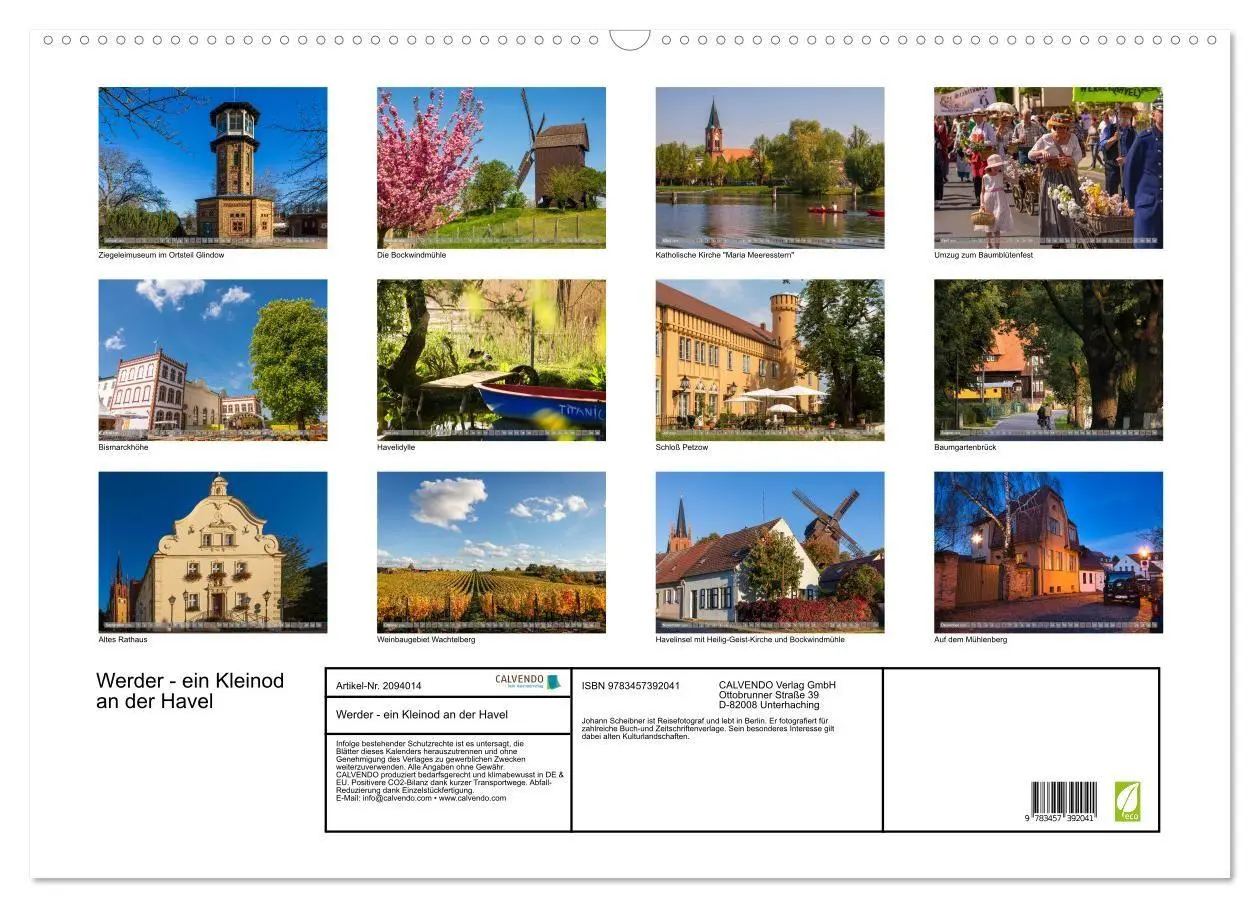 Bild: 9783457392041 | Werder - ein Kleinod an der Havel (Wandkalender 2026 DIN A2 quer),...