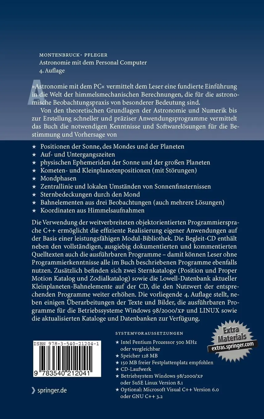 Rückseite: 9783540212041 | Astronomie mit dem Personal Computer | Oliver Montenbruck (u. a.)