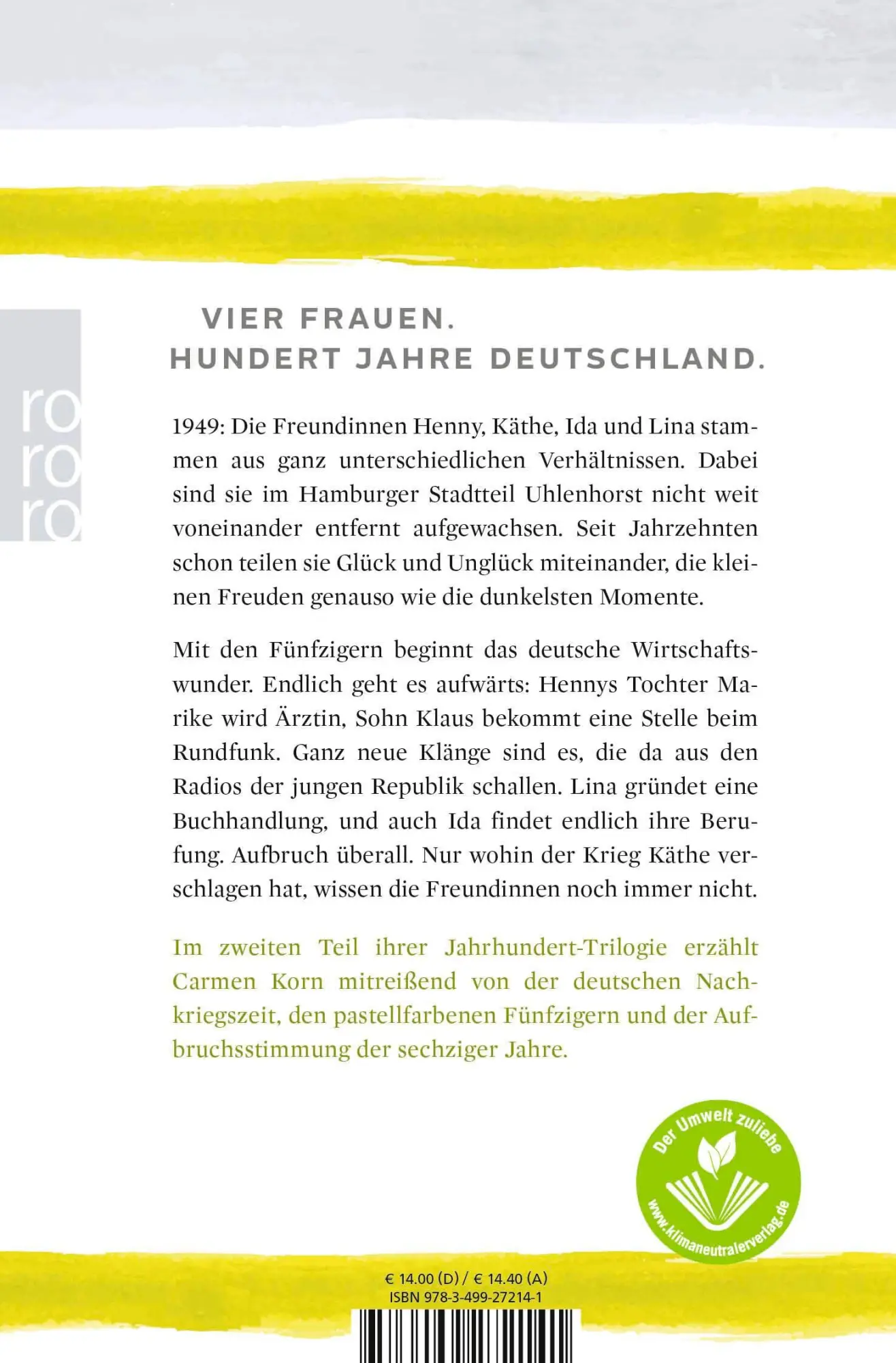 Rückseite: 9783499272141 | Zeiten des Aufbruchs | Carmen Korn | Taschenbuch | 608 S. | Deutsch