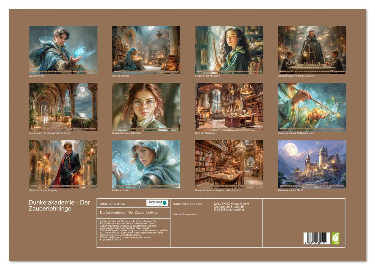 Bild: 9783516612141 | Dunkelakademie - Der Zauberlehrlinge (Wandkalender 2026 DIN A2...