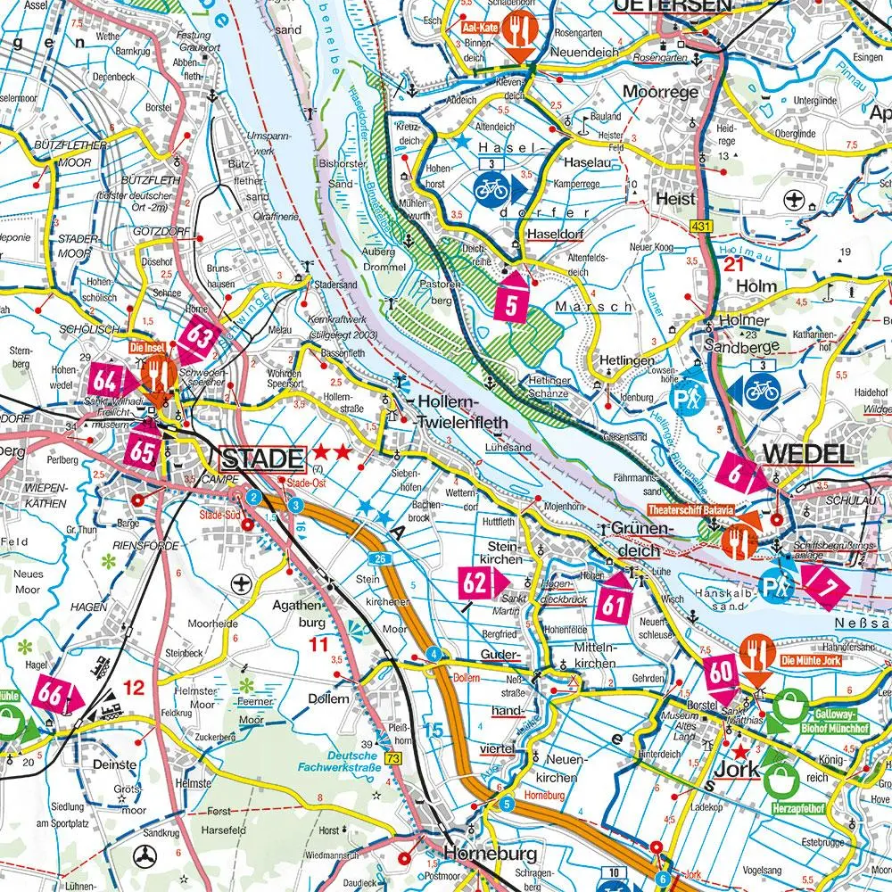 Bild: 9783575022141 | MARCO POLO Freizeitkarte 7 Hamburg, Lübeck und Umgebung 1:100.000