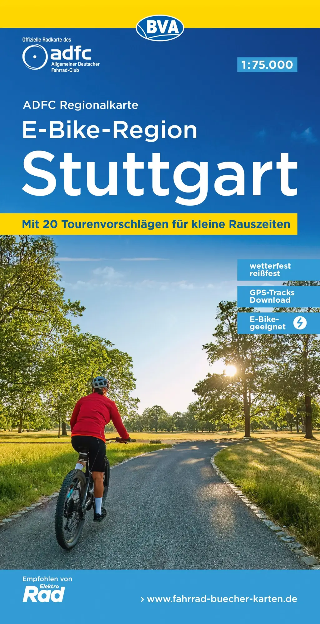 Cover: 9783969902141 | ADFC-Regionalkarte E-Bike-Region Stuttgart, 1:75.000, mit...