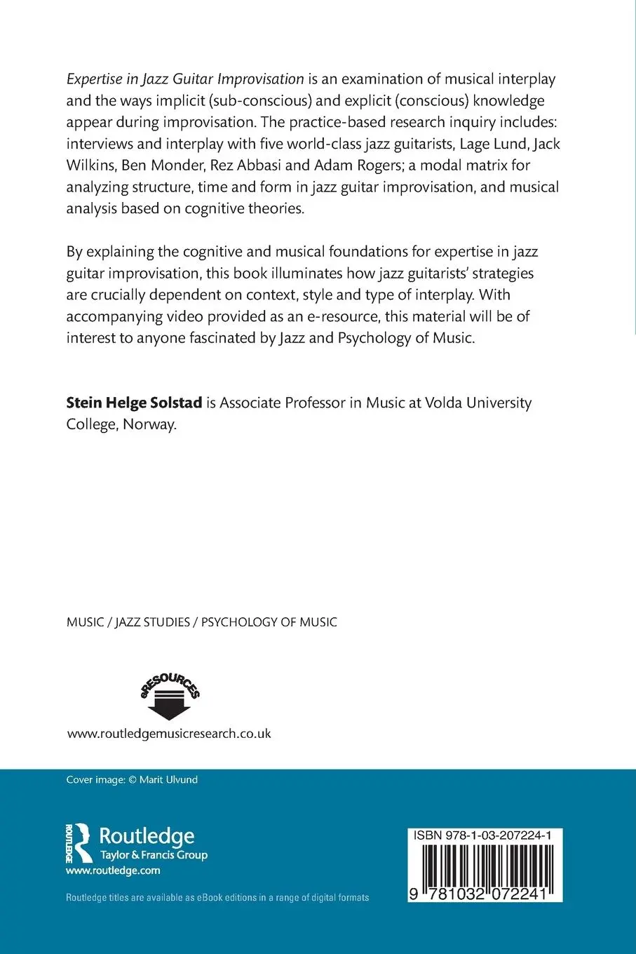 Rückseite: 9781032072241 | Expertise in Jazz Guitar Improvisation | A Cognitive Approach | Buch