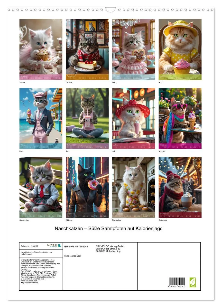 Bild: 9783457752241 | Naschkatzen - Süße Samtpfoten auf Kalorienjagd (Wandkalender 2026...