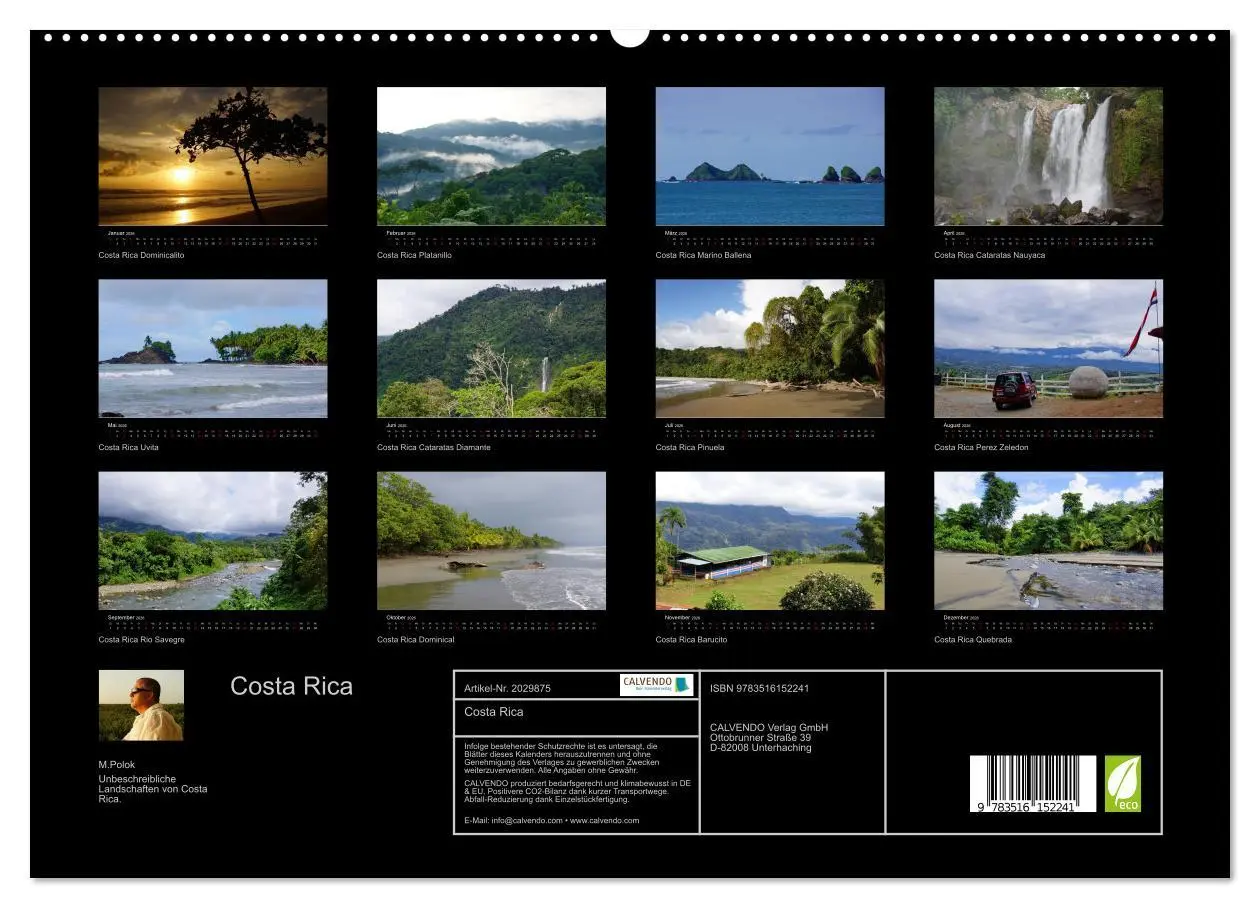 Bild: 9783516152241 | Costa Rica (hochwertiger Premium Wandkalender 2026 DIN A2 quer),...