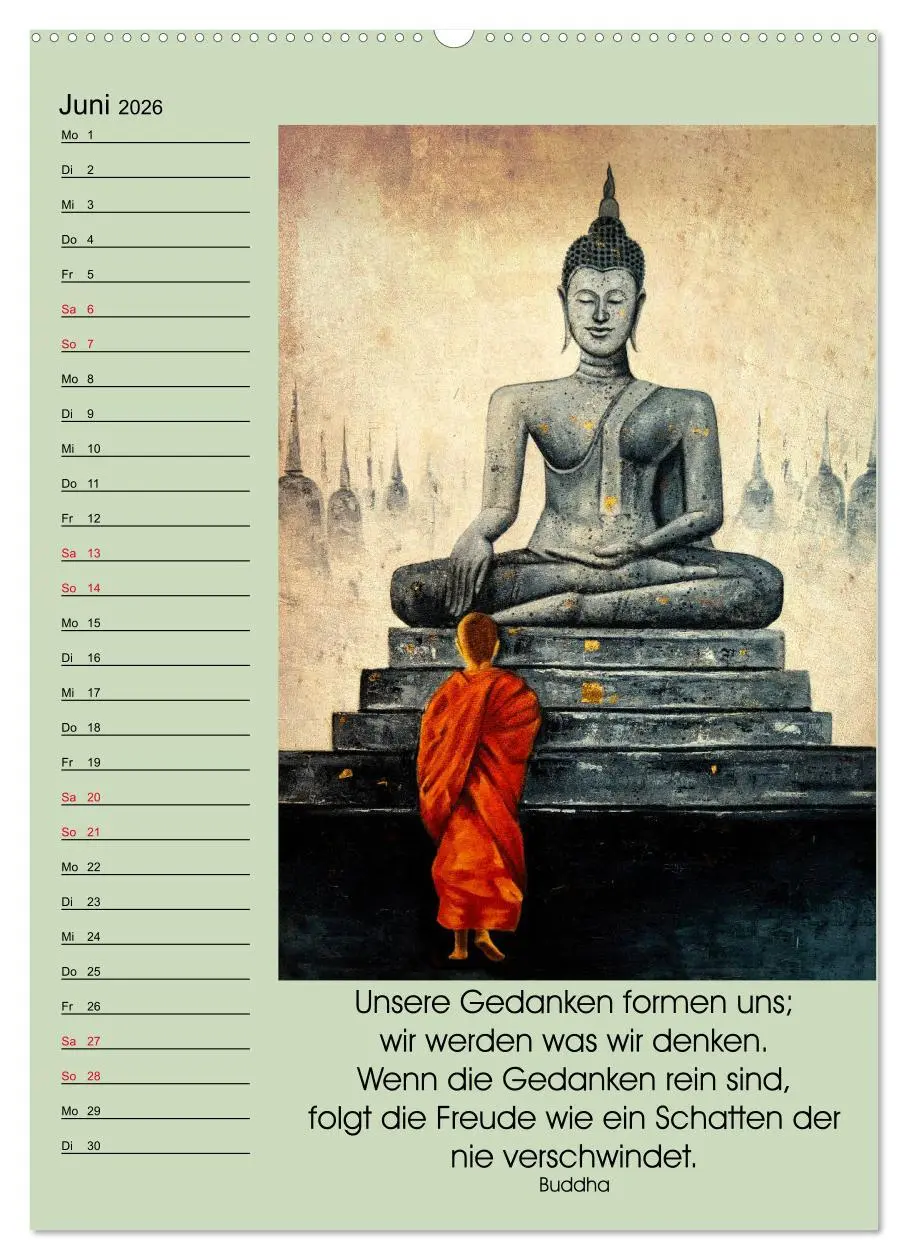 Bild: 9783516392241 | Lebensfreude Buddha (hochwertiger Premium Wandkalender 2026 DIN A2...