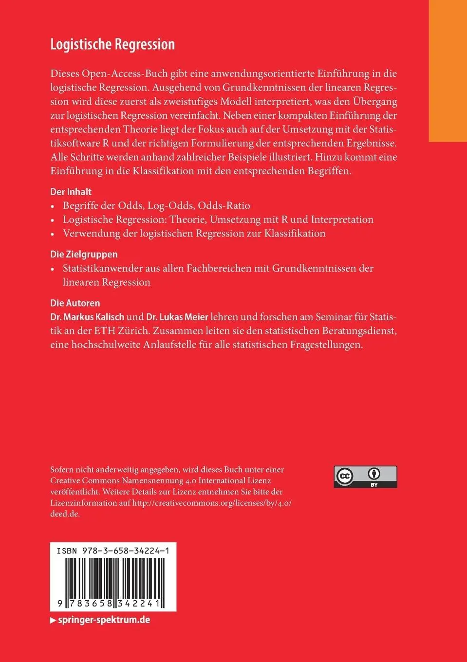 Rückseite: 9783658342241 | Logistische Regression | Eine anwendungsorientierte Einführung mit R