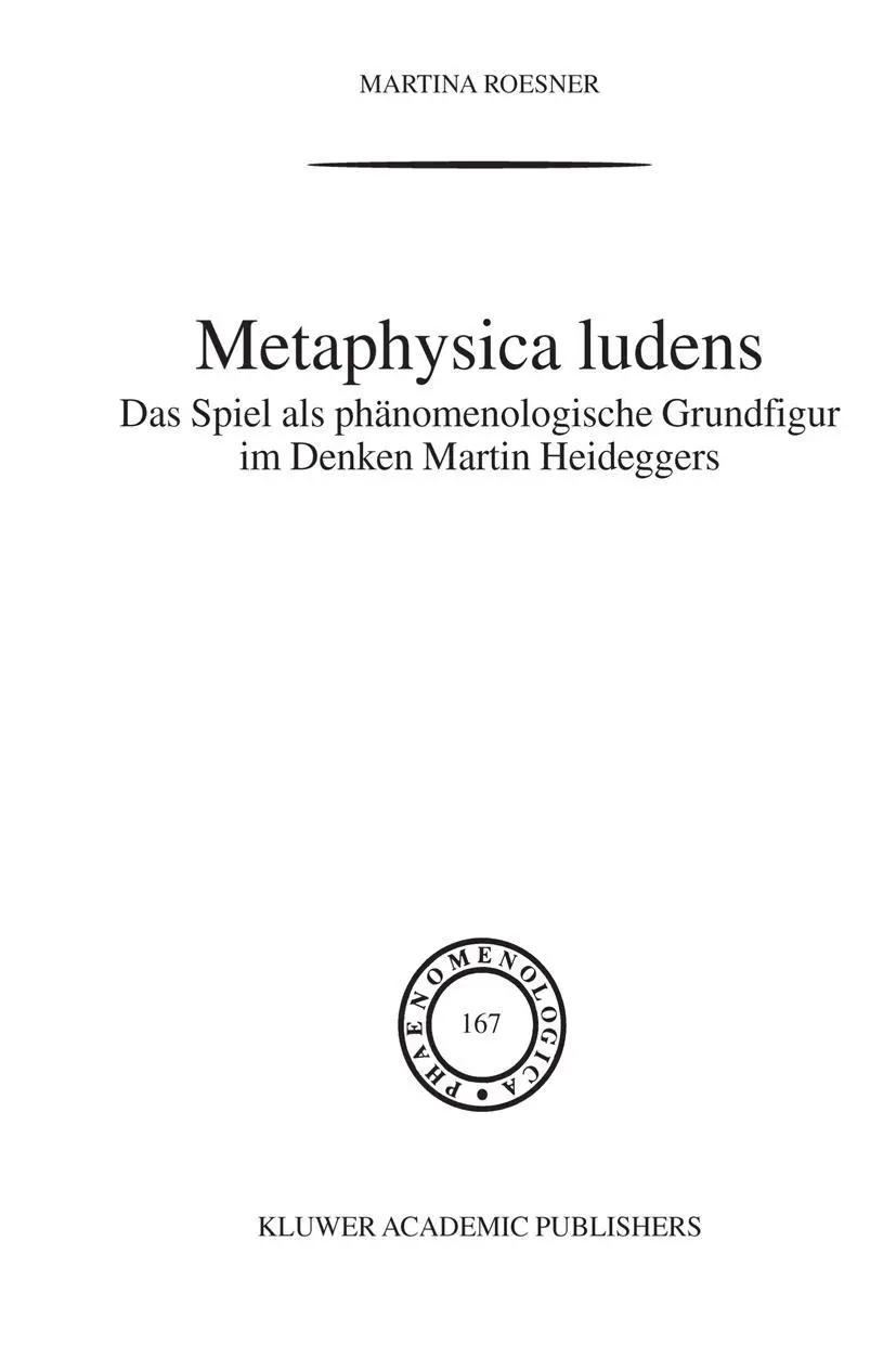 Cover: 9781402012341 | Metaphysica Ludens | Martina Roesner | Buch | xiv | Deutsch | 2003