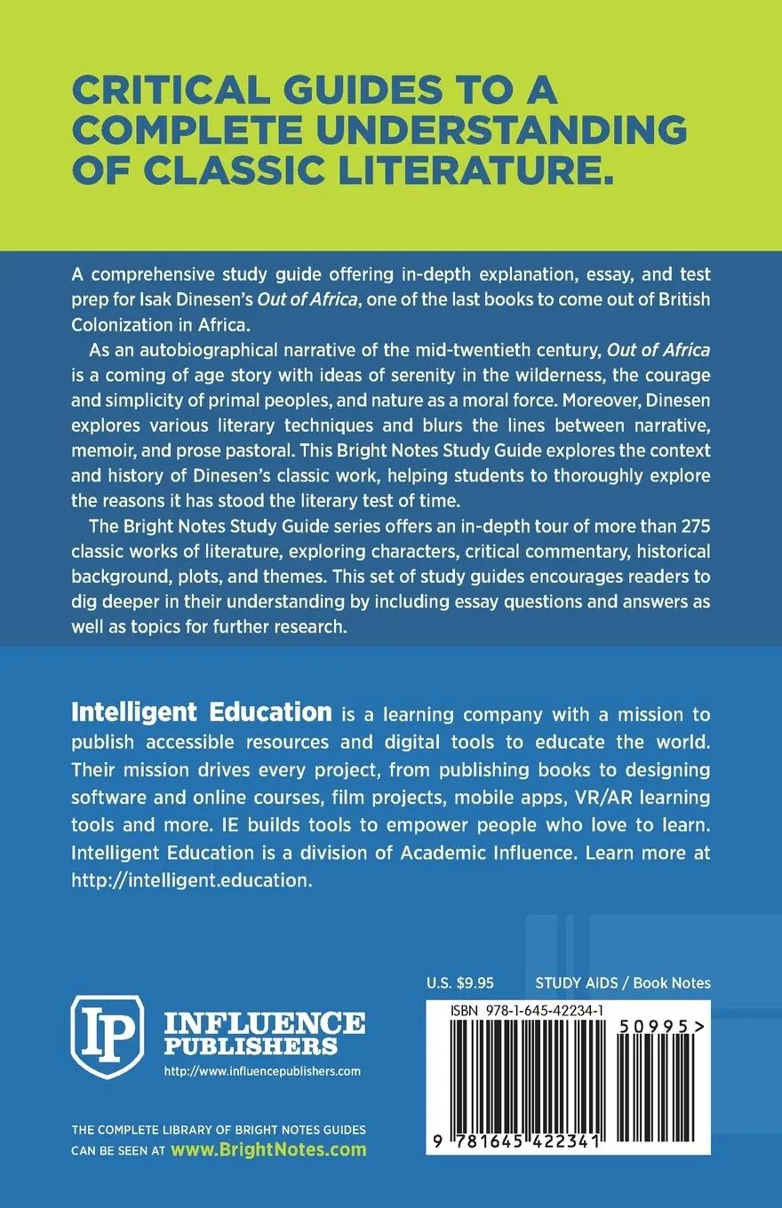 Rückseite: 9781645422341 | Study Guide to Out of Africa by Isak Dinesen | Taschenbuch | Englisch