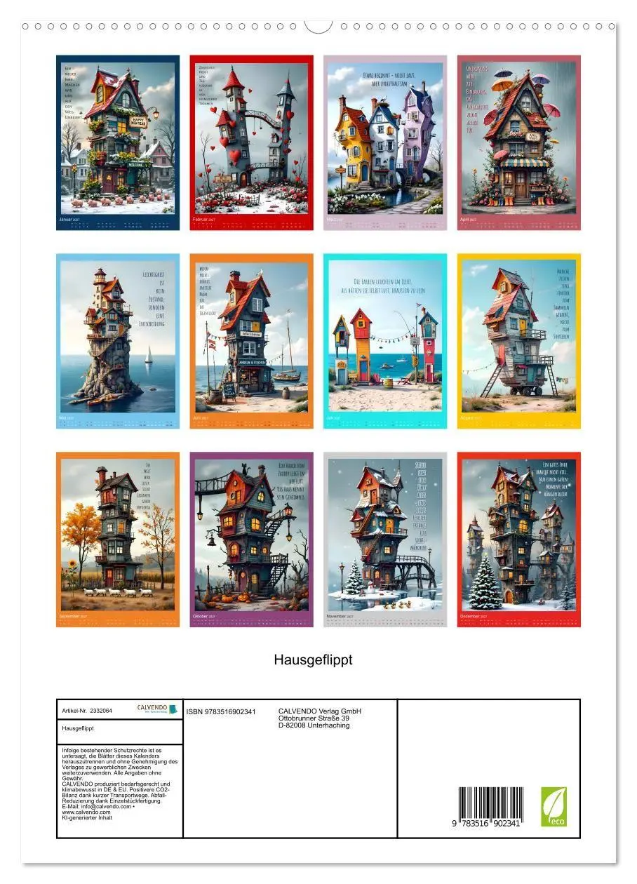 Bild: 9783516902341 | Hausgeflippt (hochwertiger Premium Wandkalender 2027 DIN A2 hoch),...