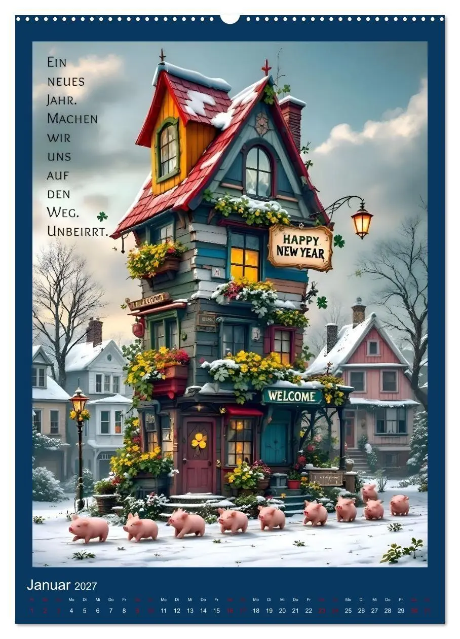 Bild: 9783516902341 | Hausgeflippt (hochwertiger Premium Wandkalender 2027 DIN A2 hoch),...