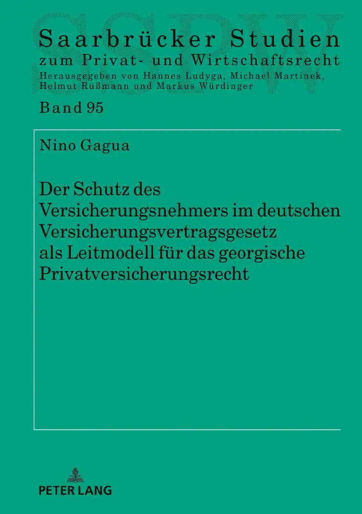 Cover: 9783631742341 | Der Schutz des Versicherungsnehmers im deutschen...