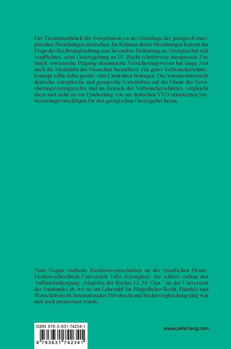 Rückseite: 9783631742341 | Der Schutz des Versicherungsnehmers im deutschen...